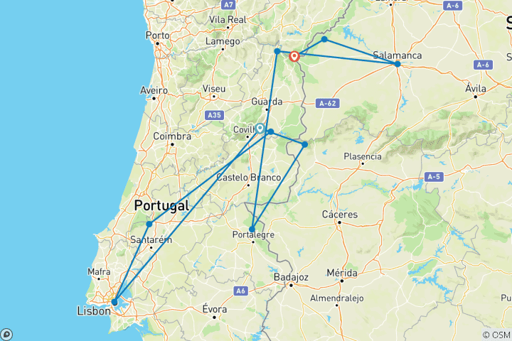 Mapa de Senderismo por la frontera histórica entre Portugal y España