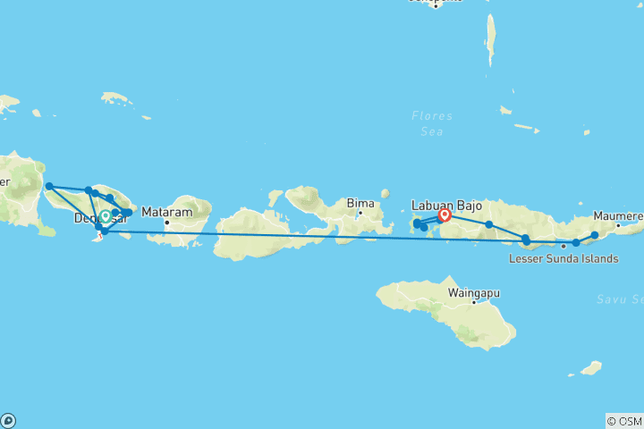 Carte du circuit À la découverte de Bali, Flores et Komodo