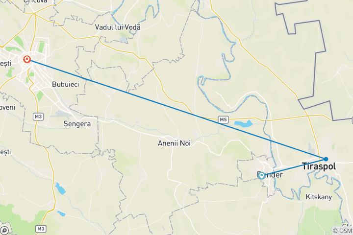 Map of Discover Transnistria: Tighina Fortress & Tiraspol city