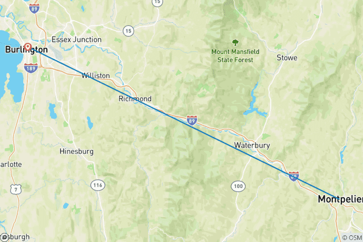 Map of 6-Day Quebec Eastern Townships Bike Tour