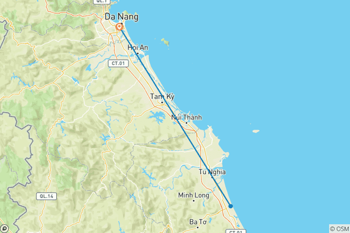 Karte von Pauschalreise „4 Tage in Zentralvietnam“