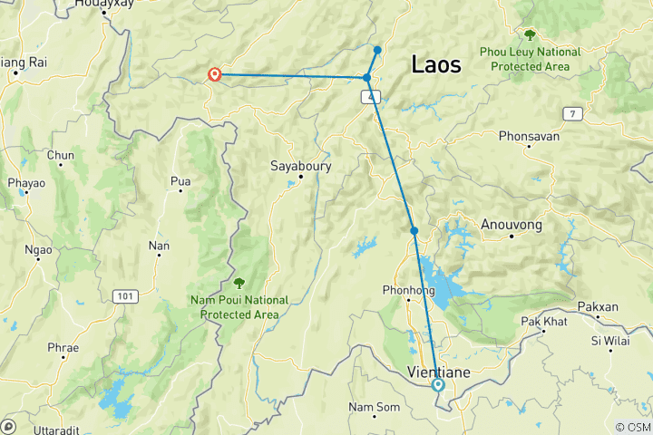 Kaart van Laos in detail: tempels, etnische dorpjes, watervallen en de Mekong