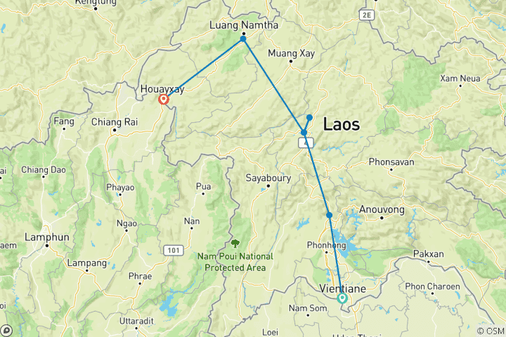 Karte von Jenseits von Luang Prabang: Höhlen, ethnische Dörfer und Nordlaos