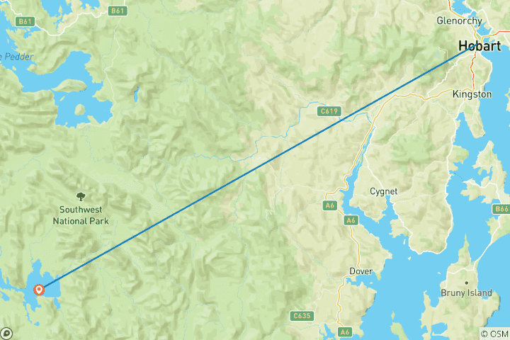 Mapa de Travesía de Western Arthurs – Travesía completa, excursión guiada (todo incluido)