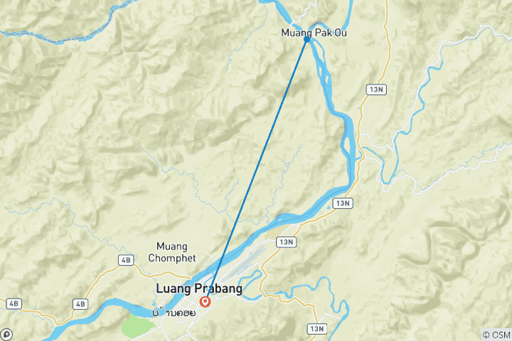 Map of Explore Luang Prabang: Heritage, Mekong, Khouangsi Waterfalls & Ethical Elephant Experience (Group)