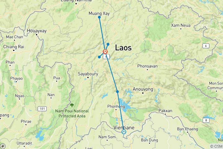 Carte du circuit Randonnée et découverte du nord du Laos - 10 jours
