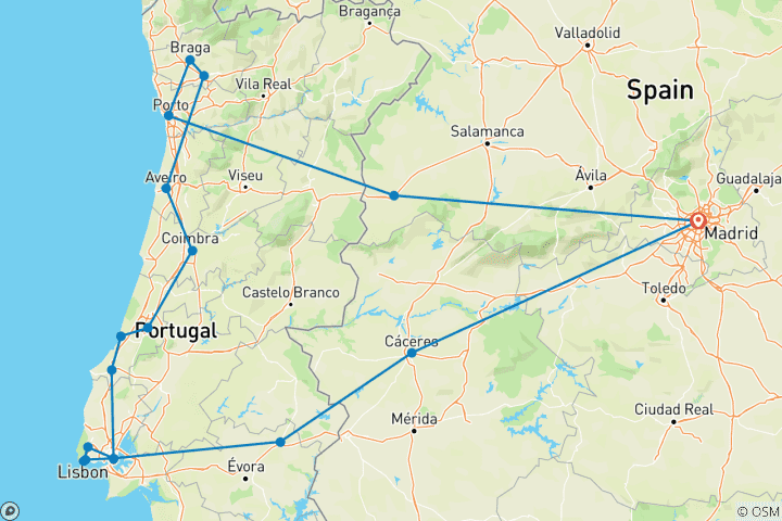 Carte du circuit Fado portugais