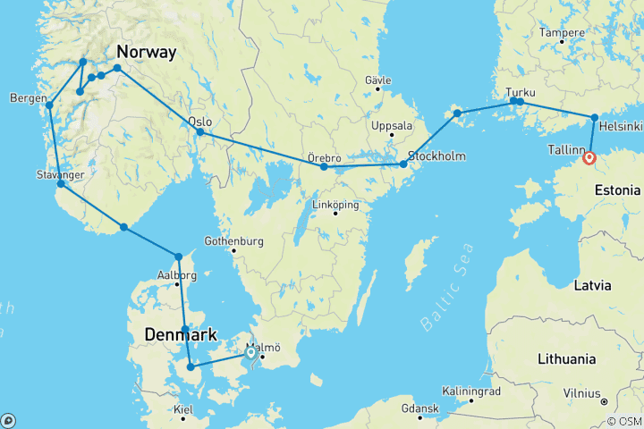 Mapa de El Norte Absoluto (20 destinos)