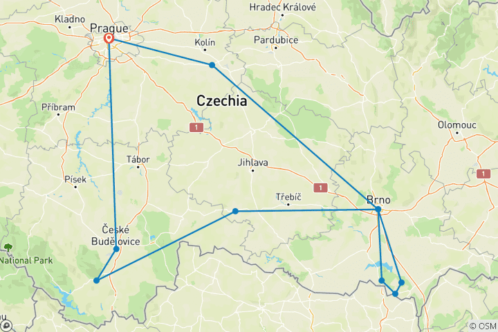 Carte du circuit Bohême et Moravie II