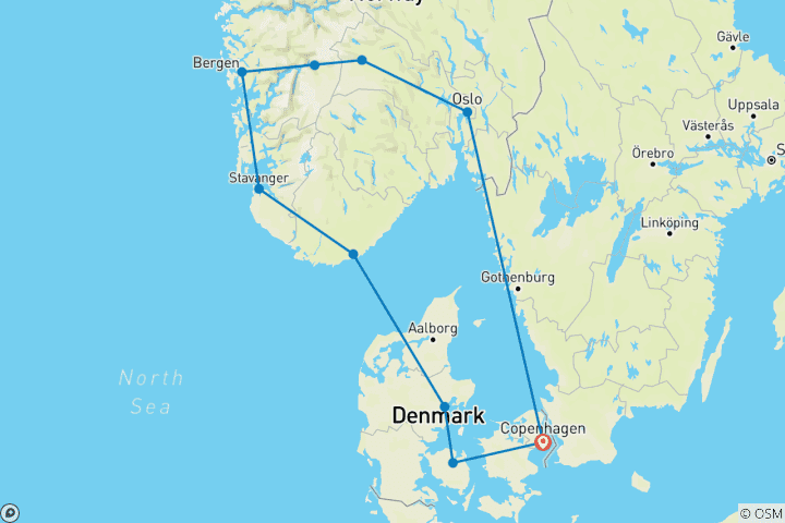 Carte du circuit La Scandinavie de vos rêves (10 destinations)