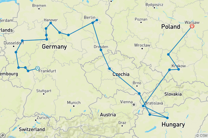 Carte du circuit Allemagne et Europe de l'Est