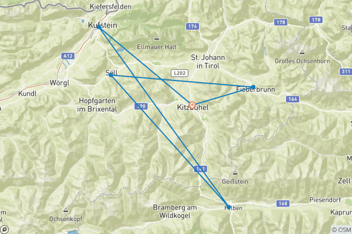Carte du circuit Kitzbühel : une expérience à petit prix sur un vélo (de course)