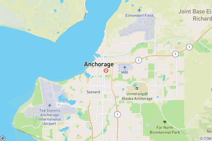 Map of 7-Day Alaska: Anchorage & Fairbanks: The Date with Aurora (Bilingual: Chinese+English)