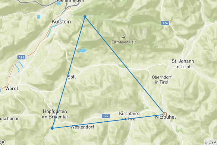 Carte du circuit Expérience de vélo (de course) en autonomie et à petit budget au Tyrol