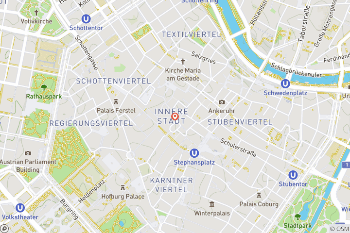 Carte du circuit 5 jours à Vienne, une ville enchanteresse : marchés de Noël, musique et charme impérial
