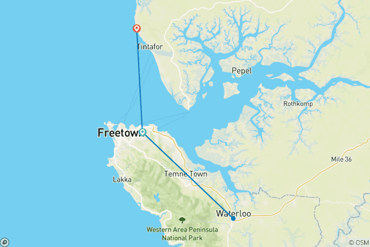 Mapa de Freetown y alrededores: recorrido de 5 días por Sierra Leona para descubrir sus ciudades, su cultura y sus playas