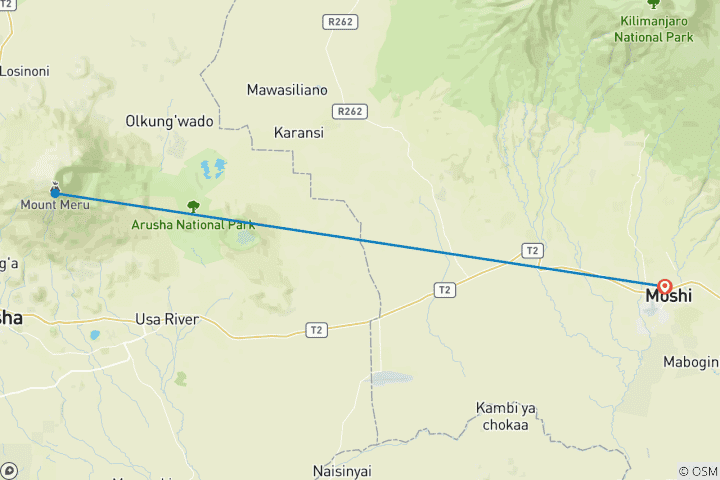Carte du circuit Trek du mont Meru - Partez à l'assaut de ce sommet avec notre équipe entièrement féminine