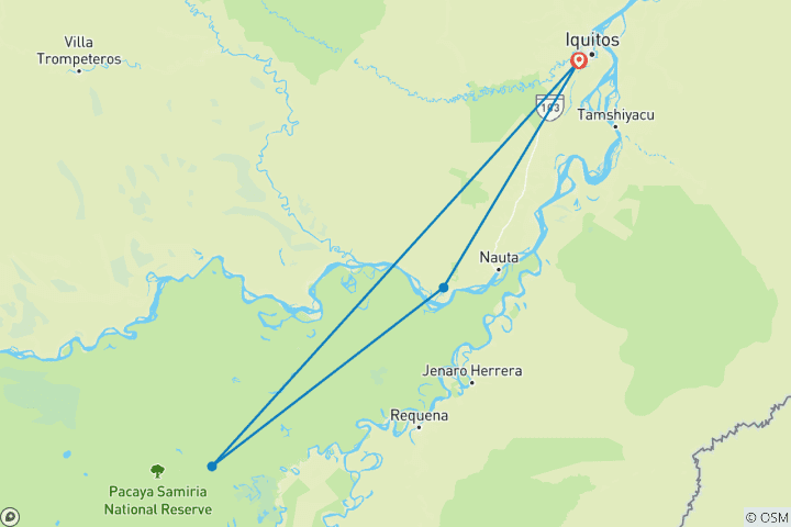 Carte du circuit Croisière de 4 jours dans l'Amazonie péruvienne - La Perla