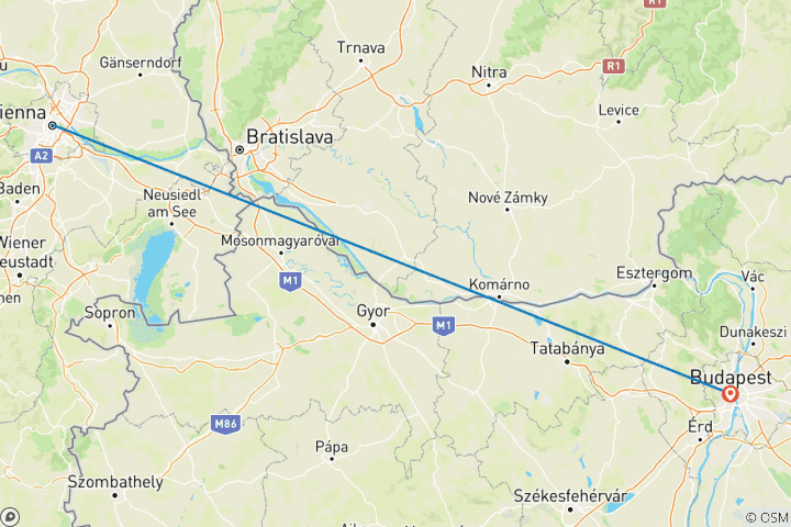 Mapa de Viena y Budapest GO