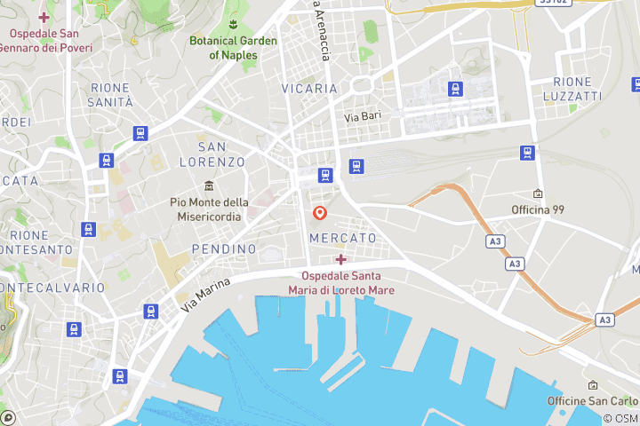 Carte du circuit 6 jours à la découverte de Naples : marchés de Noël, pizzas et vues panoramiques