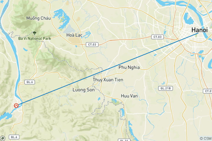 Karte von SUP-Abenteuer am Hoa-Binh-See: Entdecken Sie die Ngoi-Hoa-Bucht und den Drachenaugensee