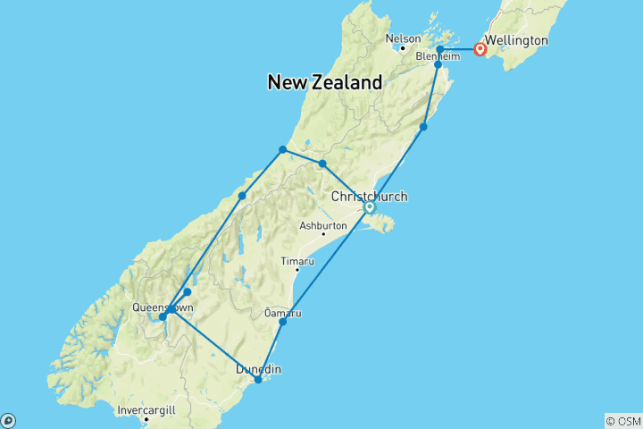 Mapa de Warbirds Over Wanaka - 11 días (Superior)