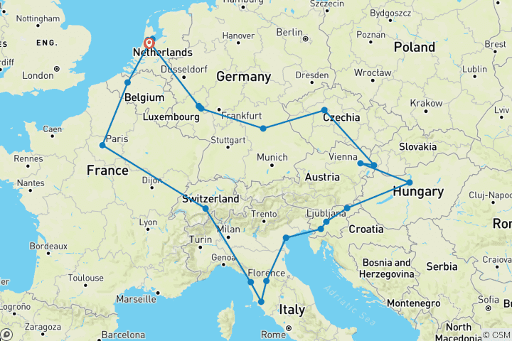 Carte du circuit Joyau de l'Europe