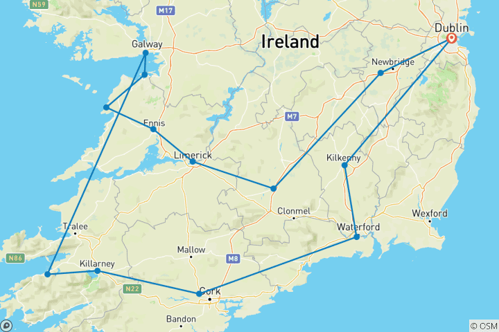 Carte du circuit Introduction à l'Irlande
