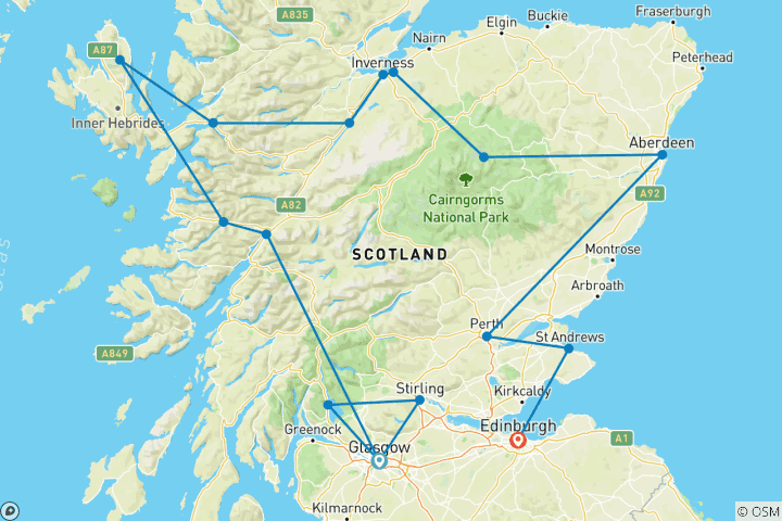 Carte du circuit Écosse Bonnie