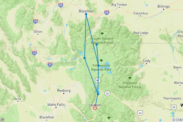 Map of Yellowstone Winter Wonderland