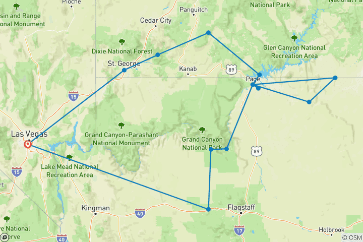 Carte du circuit Les points forts des Canyonlands