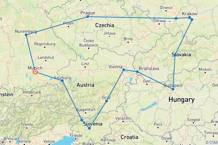 Carte du circuit Les incontournables de l'Est
