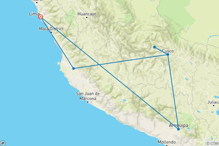 Map of Peru Trip: 20 Days - Wander Through the Incan World