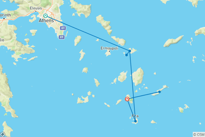 Karte von Athen + 3 Inseln Entdeckungsreise