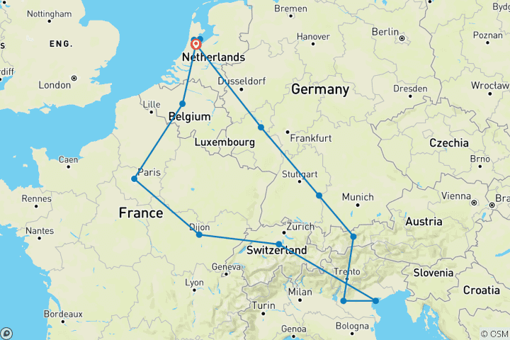 Carte du circuit Vues d'Europe