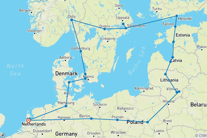 Carte du circuit Explorateur du Nord