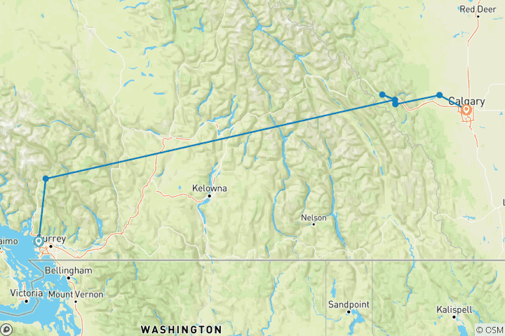Carte du circuit Ski Canada