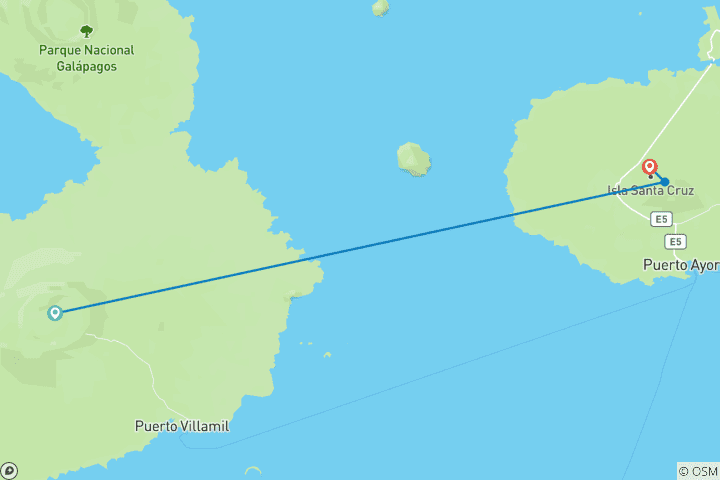 Map of Galapagos Island Hopper