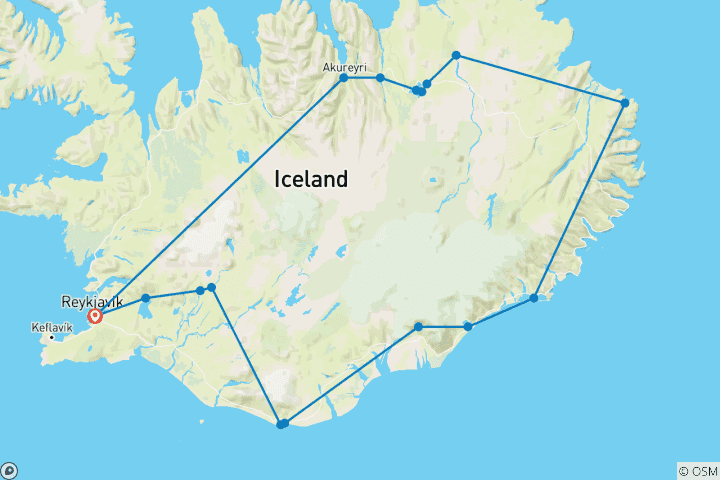 Mapa de Lo mejor de Islandia