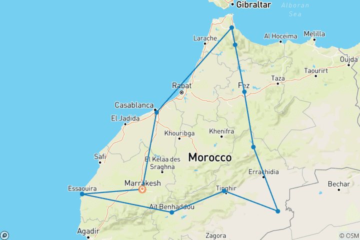 Mapa de Rodea Marruecos - 15 días