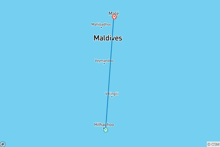 Mapa de Aventura activa en las Maldivas
