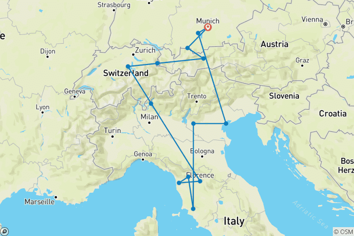 Carte du circuit L'Europe scénique