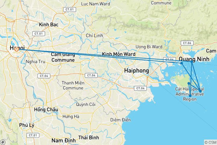 Mapa de Crucero por la bahía de Halong 3D/2N