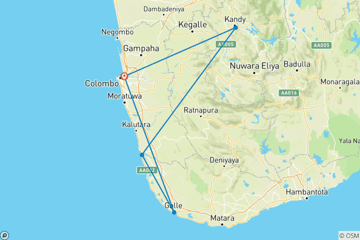 Map of Fascinating Sri Lanka