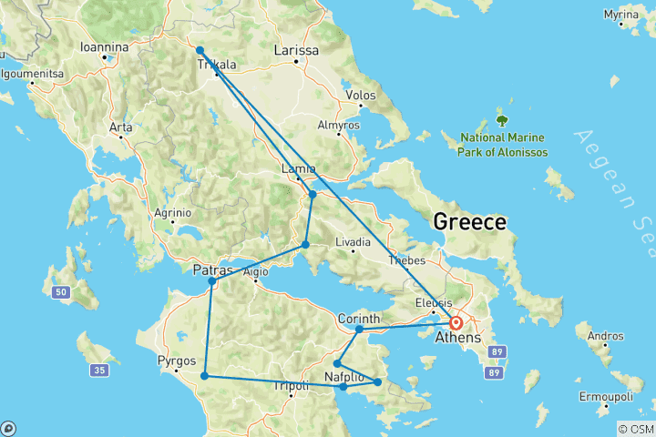 Mapa de Lo mejor de Grecia (Base A L L)