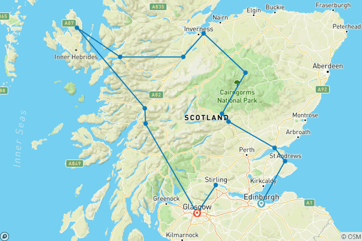 Carte du circuit Le meilleur de l'Écosse