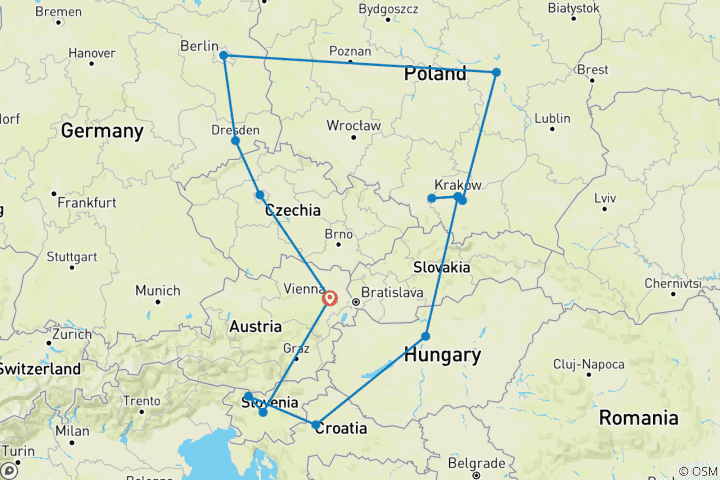 Carte du circuit Les points forts de l'Europe de l'Est