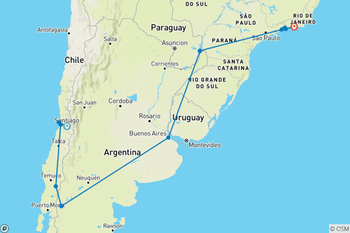 Karte von Anden, Iguazú & mehr