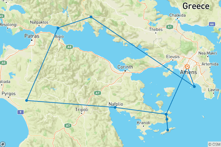 Carte du circuit Grèce Vacances en famille