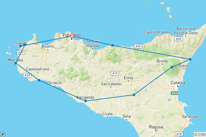 Carte du circuit Sicile